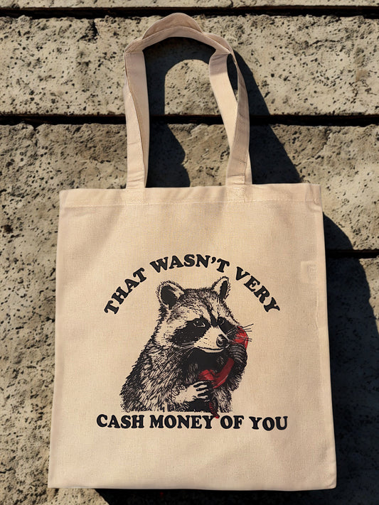 Cash Money - Natural Cotton Canvas Tote Bag