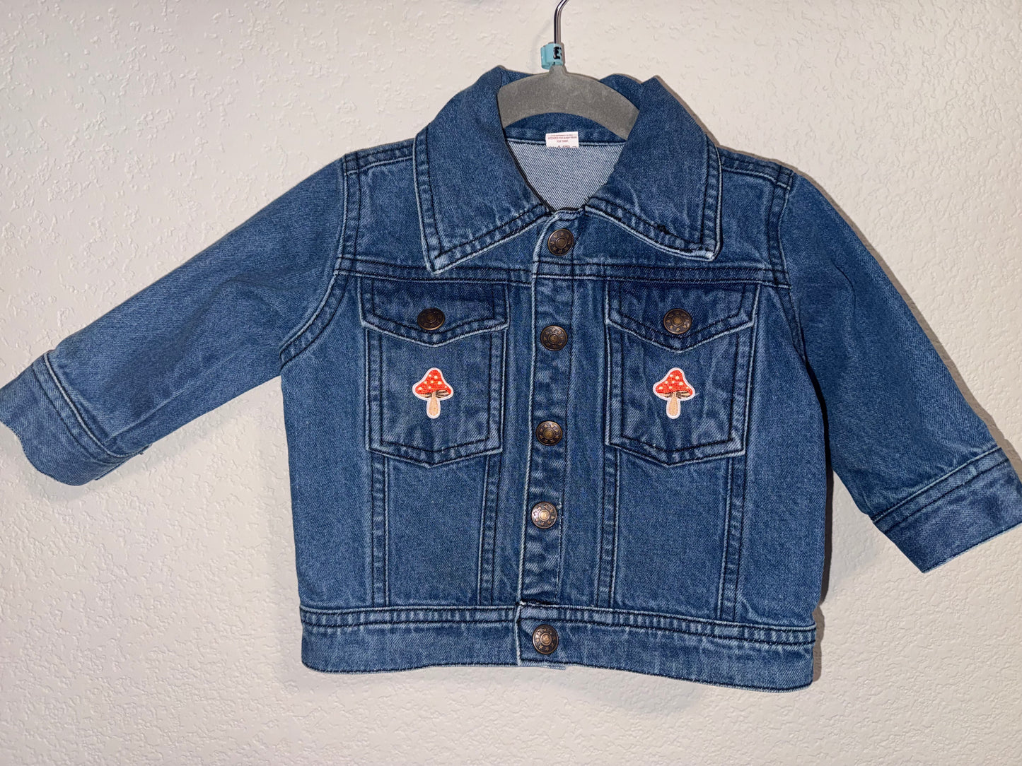 Celestial Mushies Denim Patch Jacket - 6-12 months